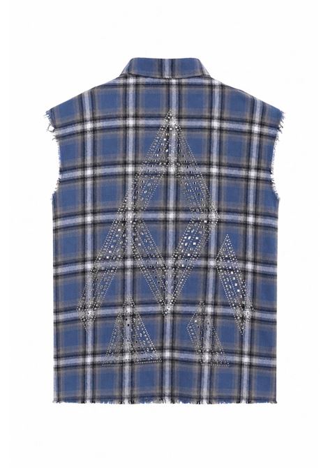 Camicia con strass PAPER MONEY | SLEEVELESS FLANNEBLUE